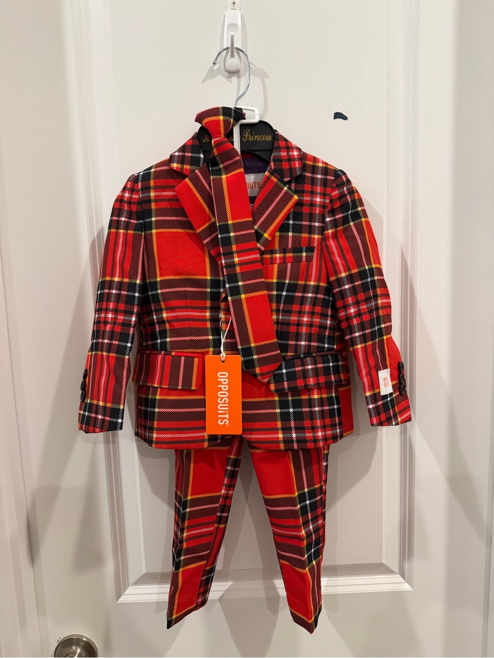 NWT 2T OppoSuits Lumberjack Red Tartan Plaid Suit Set w/Tie